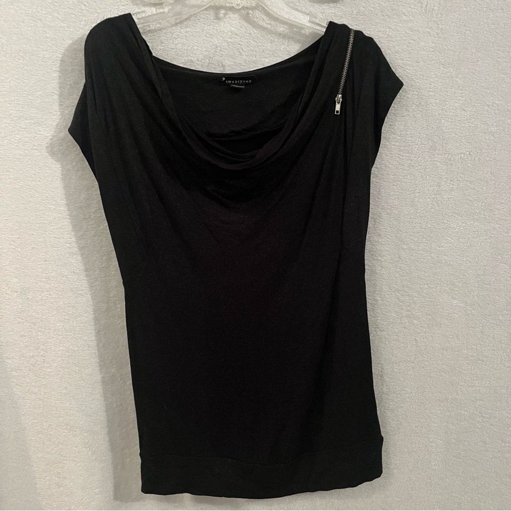Twentyone Black Cowl Neck Blouse